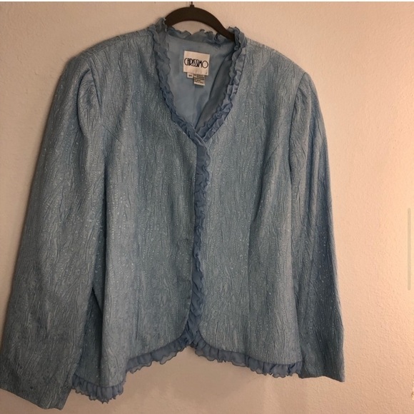 CARRISIMO mother of the bride blue jacket push button closer - Picture 10 of 16